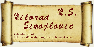 Milorad Simojlović vizit kartica